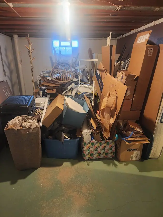 Roll-off dumpster container at job site for Yard Waste Dumpster Rental in Ferris